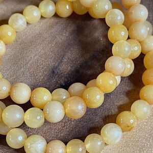 Honey Calcite yellow 6mm stretch bracelet beaded one bracelet 6.75” stretch crys